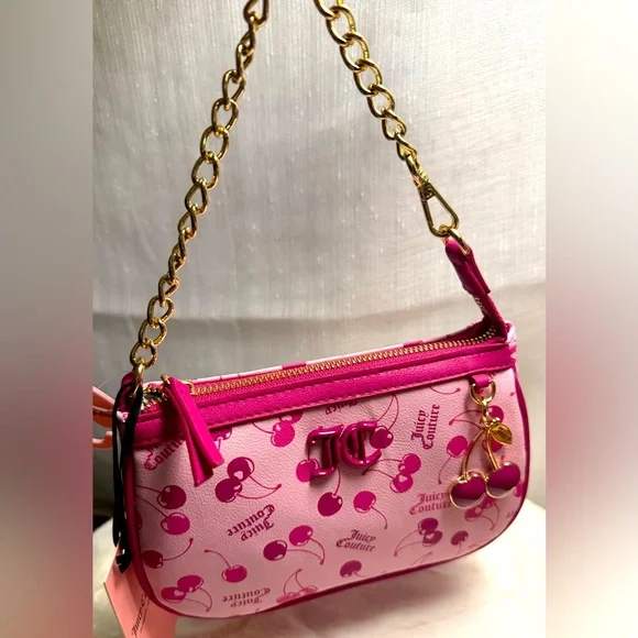 NEW Juicy Couture Pink Cherry Wristlet Purse - Picture 6 of 6